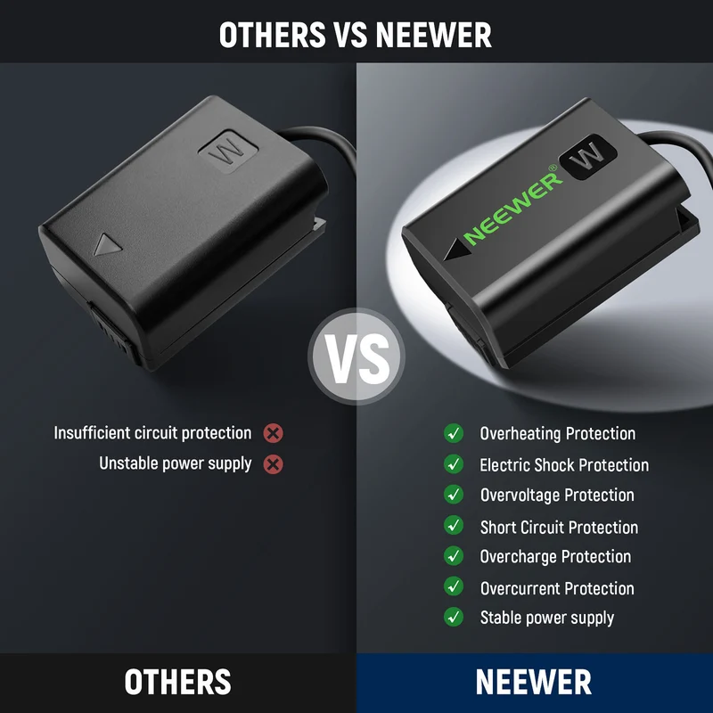 Adaptador de Corriente Neewer VP-FW50 to D Tap NP-FW50 Dummy