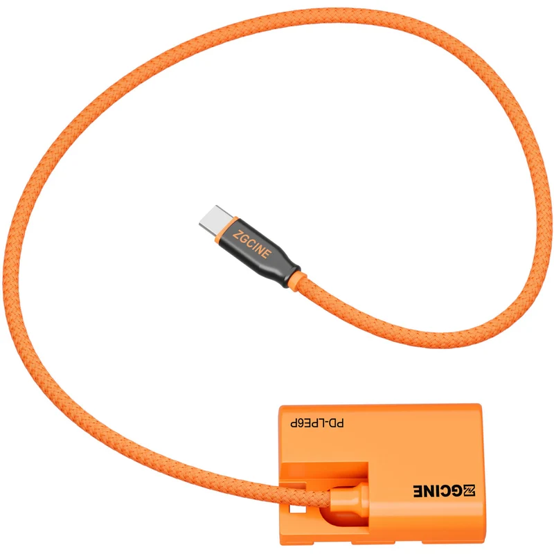 Adaptador de Corriente ZGCINE PD-LPE6P USB-C to LP-E6P Braided Dummy Cable (23.6")