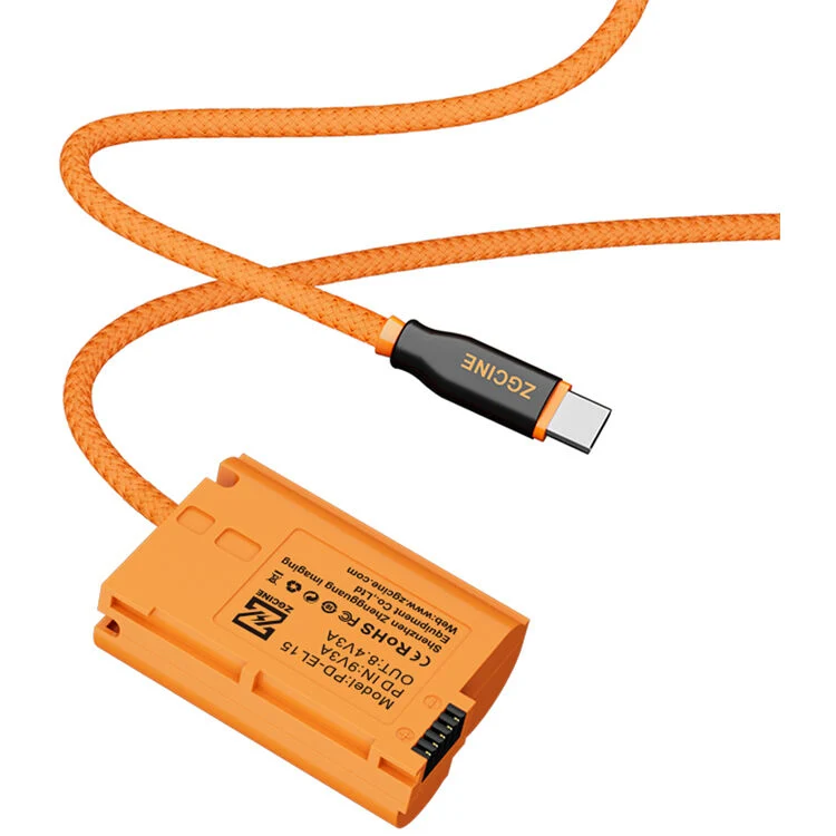 Adaptador de Corriente ZGCINE USB-C to EN-EL15C Braided Dummy Cable (23.6")