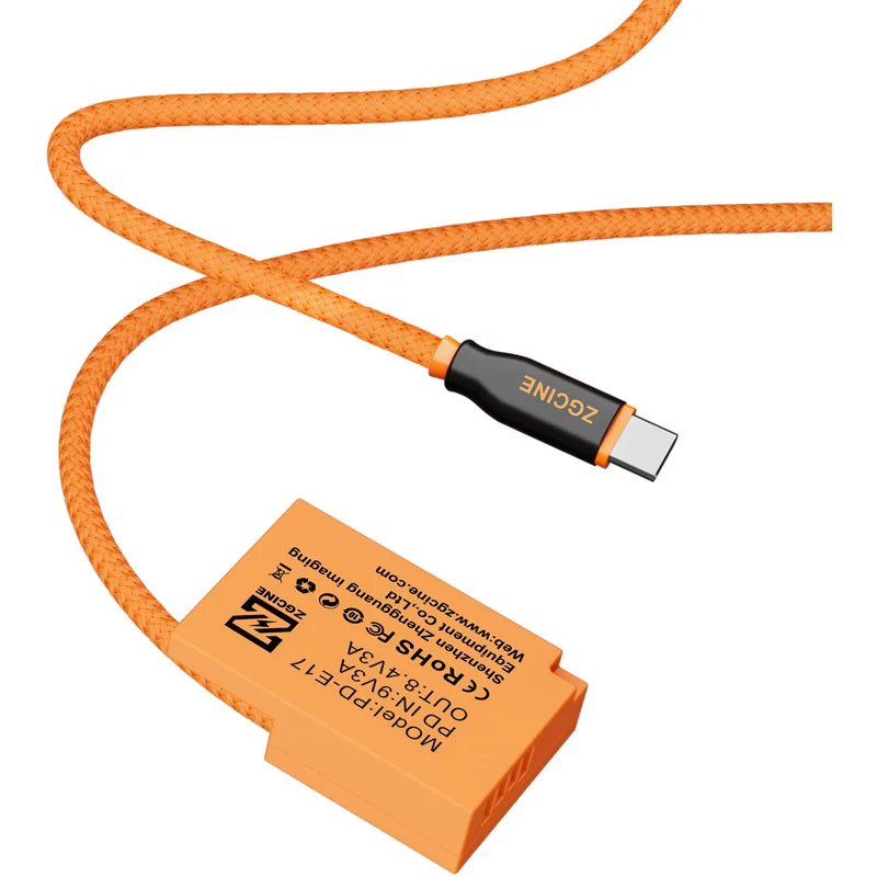 Adaptador de Corriente ZGCINE USB-C to LP-E17 Braided Dummy Cable (23.6")