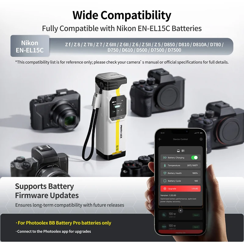 Cargador PHOTOOLEX BB Pro Portable para Nikon EN-EL15C