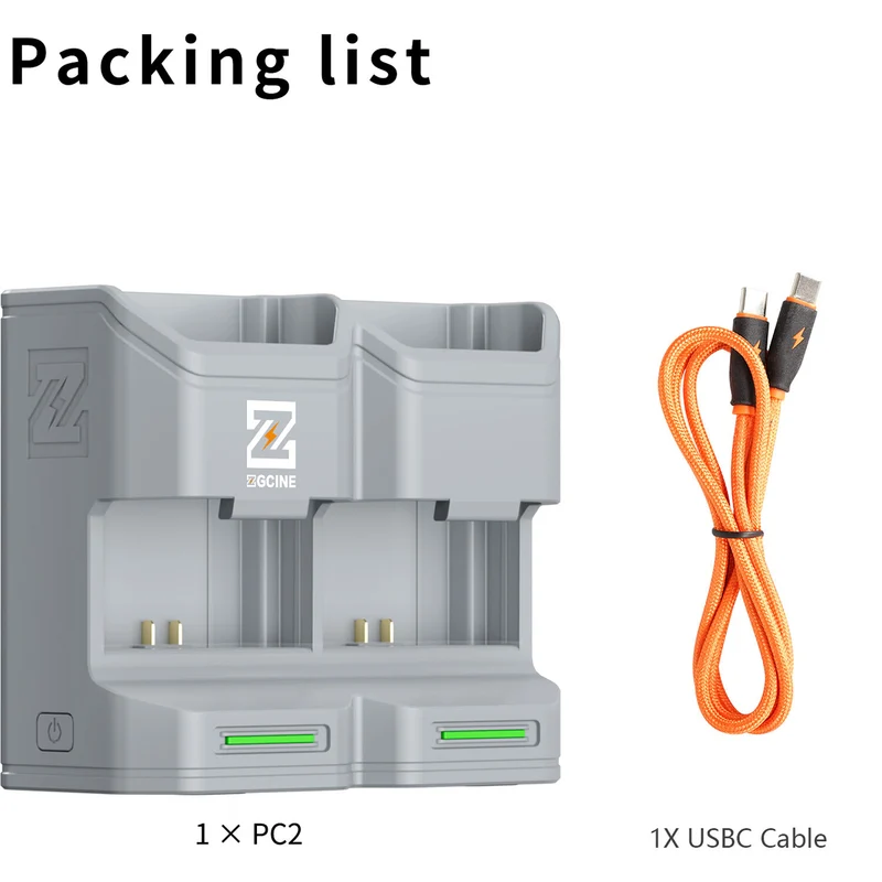 Cargador ZGCINE PC2-FZ100 Travel Charging Case para NP-FZ100 (Gray)