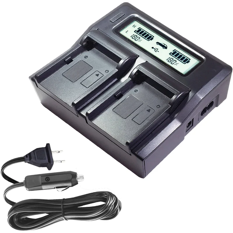 Cargador Vidpro Dual-Bay con LCD para Olympus BLX-1
