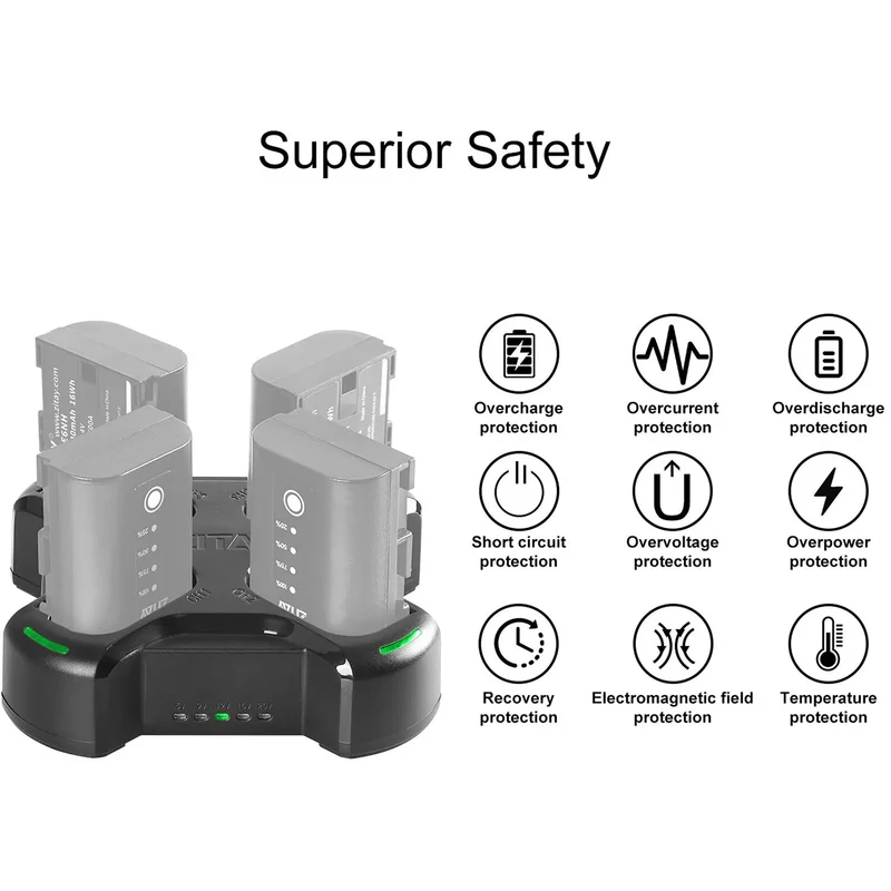 Cargador ZITAY LP-E6NH Fast 4-Channel