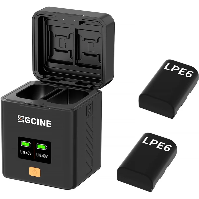 Cargador ZGCINE Fast Dual para Canon LP-E6/E6N/E6NH/E6P