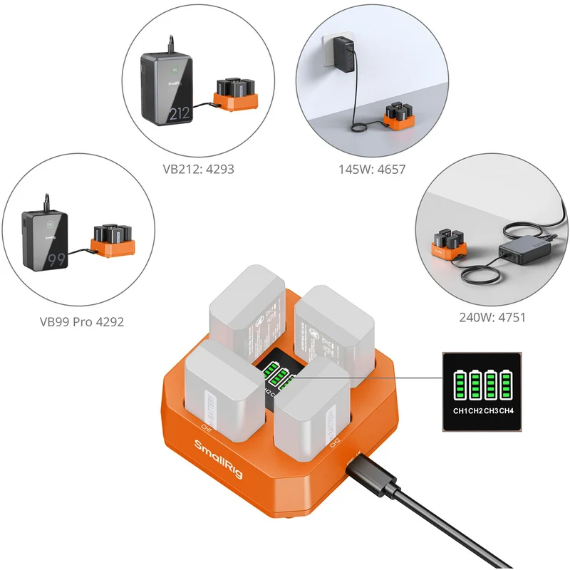 Cargador SmallRig NP-FW50 Four-Channel