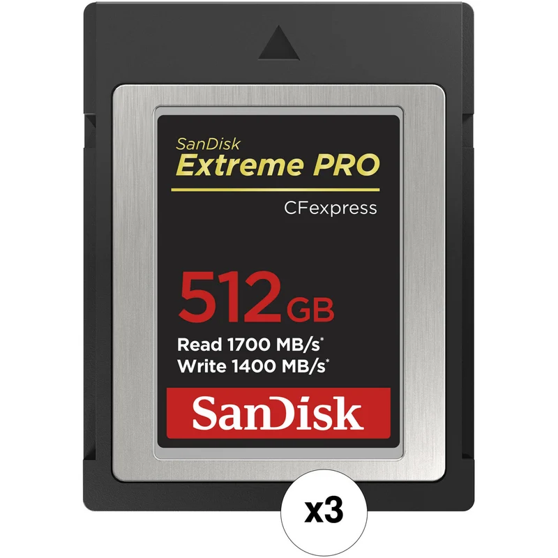 Tarjeta SanDisk 512GB Extreme PRO CFexpress Type B (3-Pack)