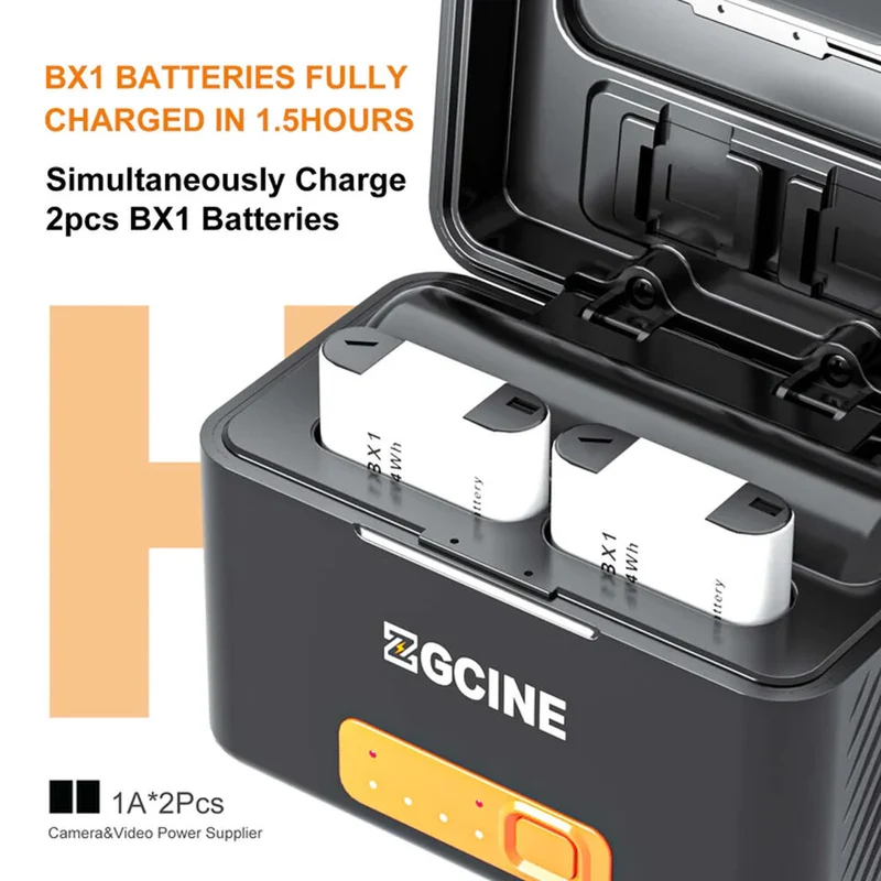Cargador ZGCINE Charging Case para Sony NP-BX1 con 2-Charging Slots