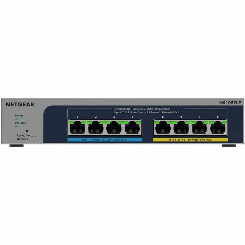 Switch de Red Netgear 8-port Ultra60 PoE++ Multi-Gigabit (2.5G) Ethernet Smart Switch