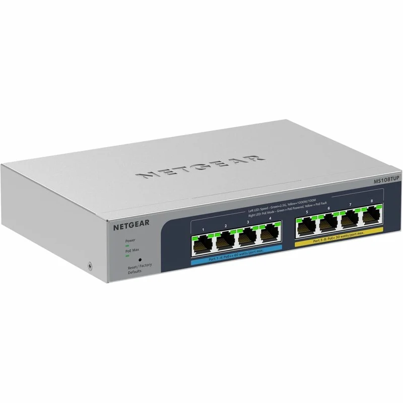 Switch de Red Netgear 8-port Ultra60 PoE++ Multi-Gigabit (2.5G) Ethernet Smart Switch