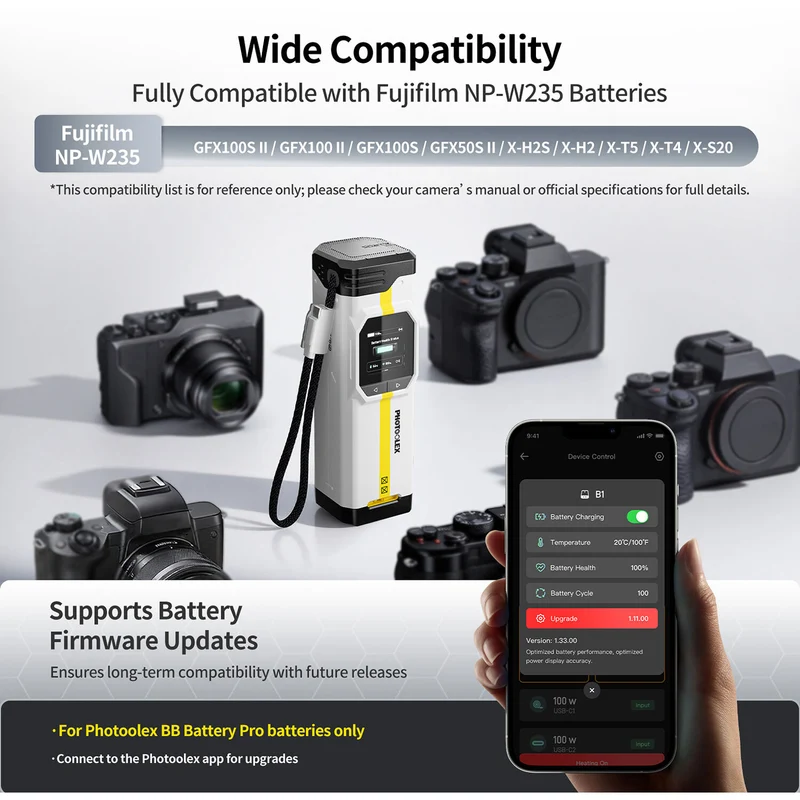 Cargador PHOTOOLEX BB Pro Portable para FUJIFILM NP-W235