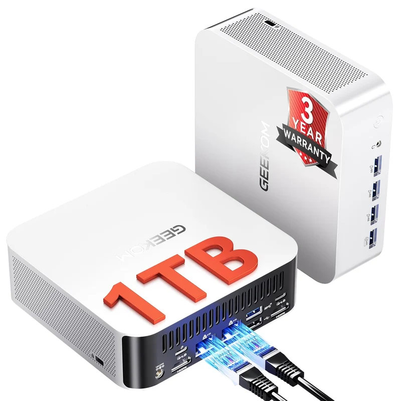 Mini PC GEEKOM A8 Max 16 GB RAM 1 TB SSD, con Ryzen 7 8745HS