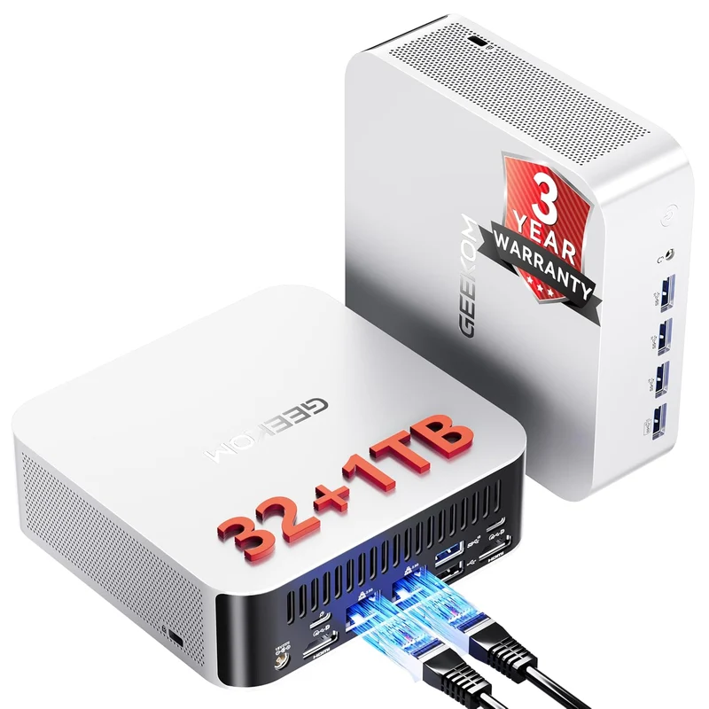 Mini PC GEEKOM A8 Max 32 GB RAM 1 TB SSD, con AMD Ryzen 9 8945HS