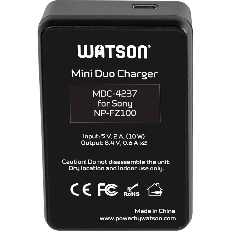 Cargador Watson Mini Duo USB-C para Sony NP-FZ100
