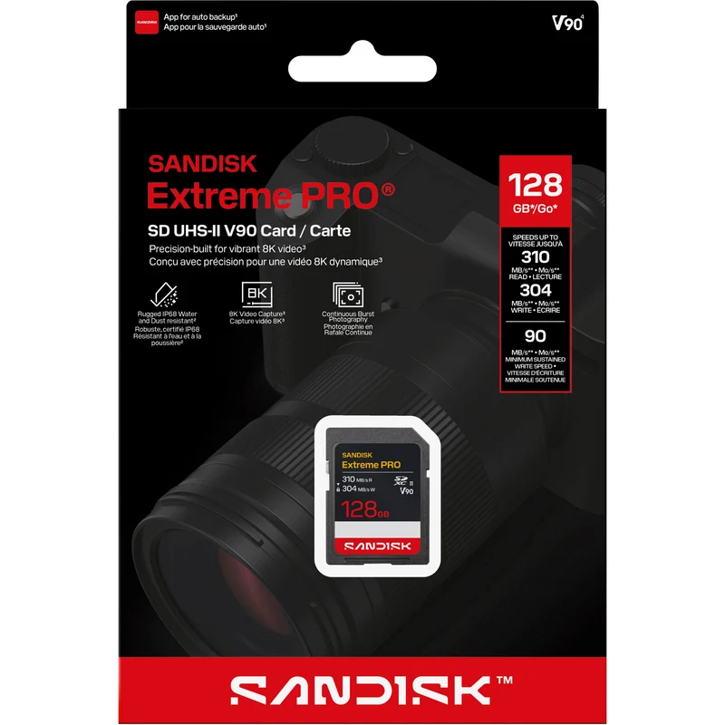Tarjeta SanDisk 128GB Extreme PRO UHS-II SDXC (3-Pack)