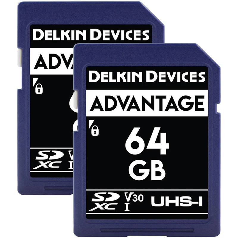 Tarjeta Delkin Devices 64GB Advantage UHS-I SDXC (2-Pack)