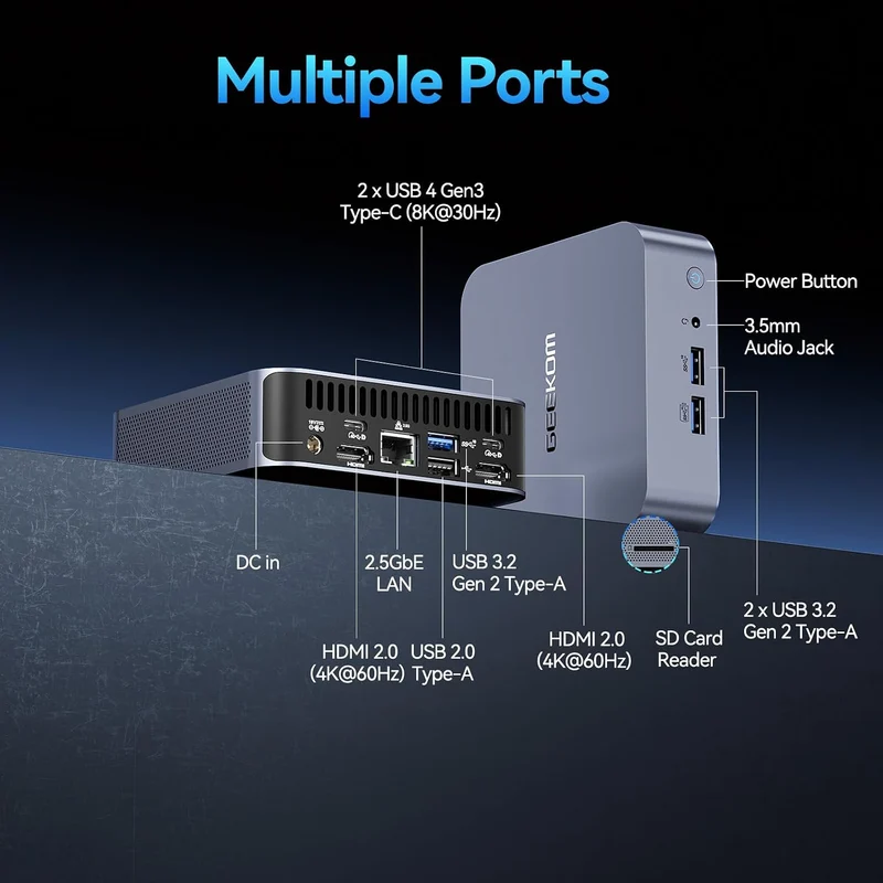 Mini PC GEEKOM GT12 Pro 32 GB RAM 1 TB SSD, con i7-12650H y Windows 11 Pro