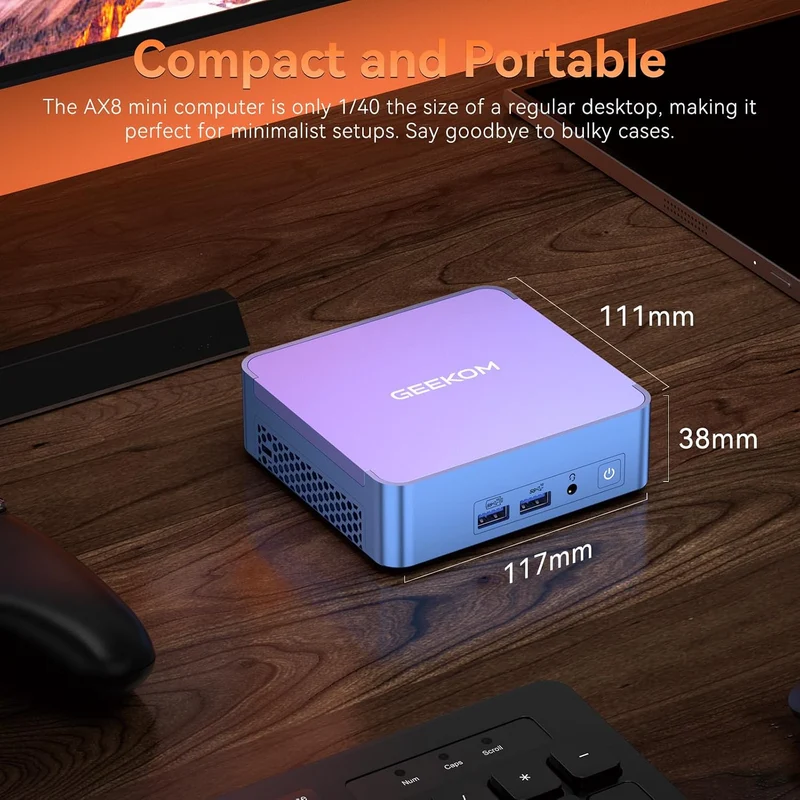 Mini PC GEEKOM AX8 32 GB RAM, con AMD Ryzen 9 8945HS y Windows 11 Pro