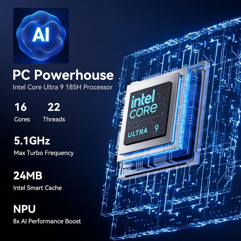 Mini PC GEEKOM GT1 Mega 32 GB RAM 2 TB SSD, con U9-185H y Windows 11