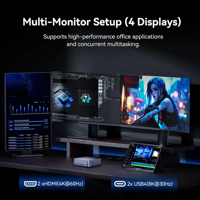 Mini PC GEEKOM GT1 Mega 32 GB RAM 2 TB SSD, con U9-185H y Windows 11