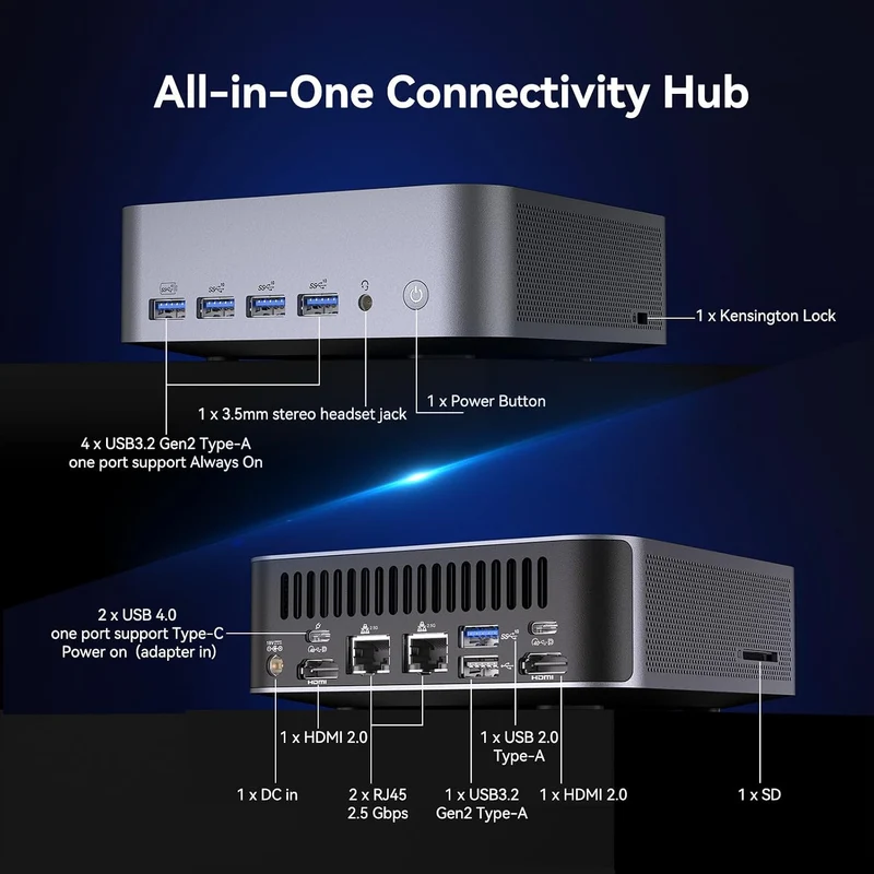 Mini PC GEEKOM GT1 Mega 32 GB RAM 2 TB SSD, con U9-185H y Windows 11