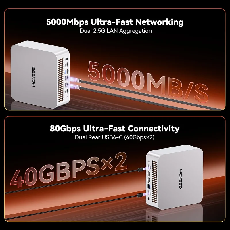 Mini PC GEEKOM A9 Mega 64 GB RAM, con AMD Ryzen AI MAX+388 y Windows 11 Pro