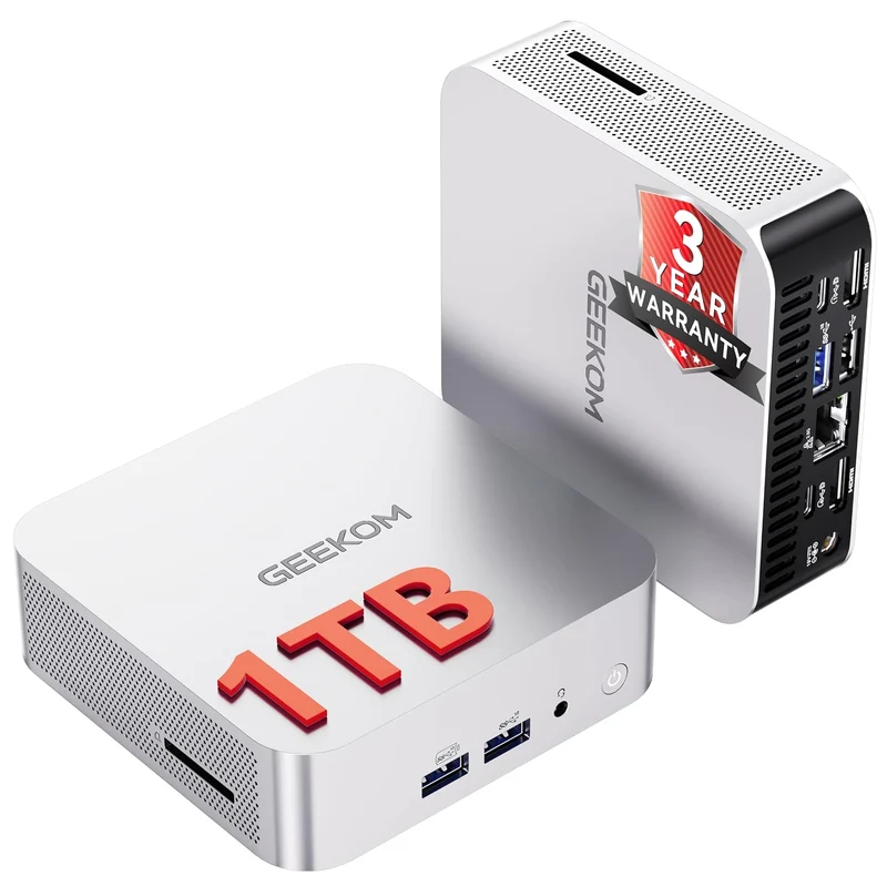 Mini PC GEEKOM A7 16 GB RAM 1 TB SSD, con AMD Ryzen 5 7535HS