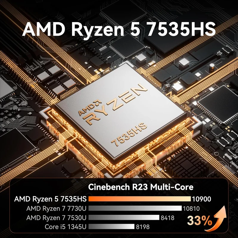 Mini PC GEEKOM A7 16 GB RAM 1 TB SSD, con AMD Ryzen 5 7535HS