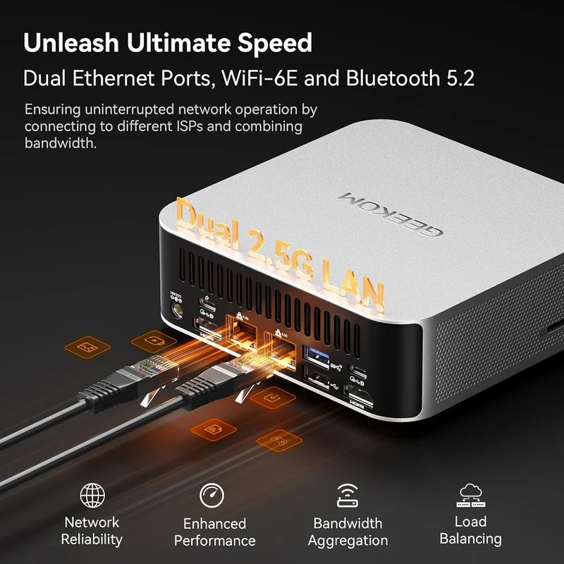 Mini PC GEEKOM A8 Max, con AMD Ryzen 7 8745HS