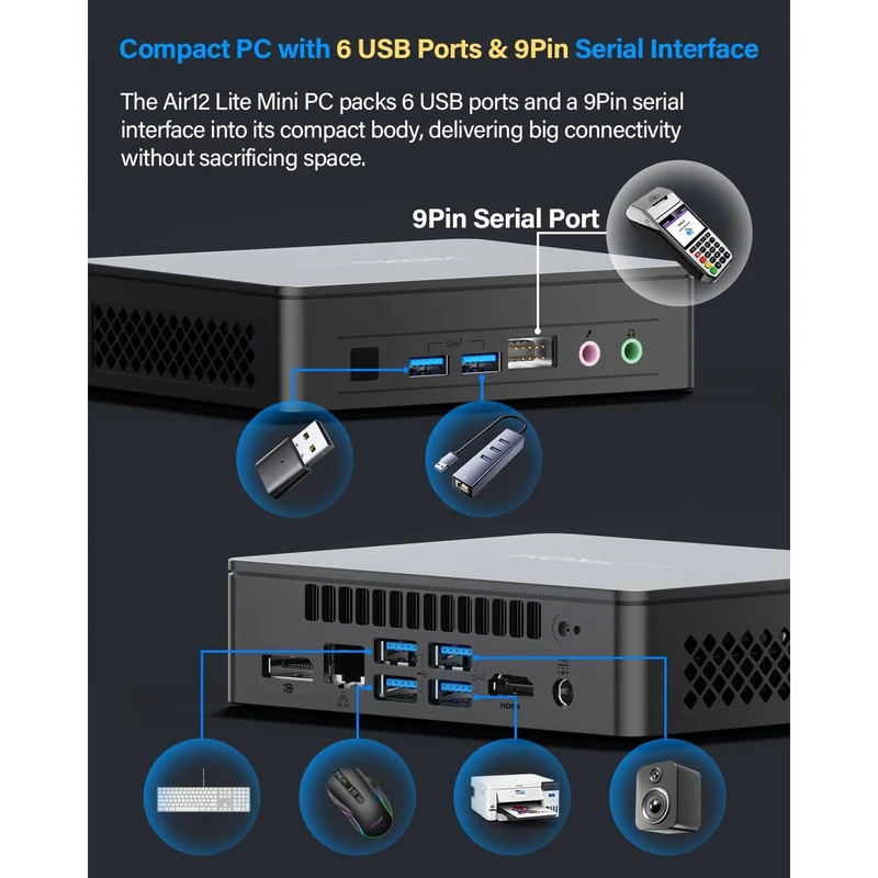 Mini PC GEEKOM Air12 8 GB RAM 256 GB SSD, con Intel N95