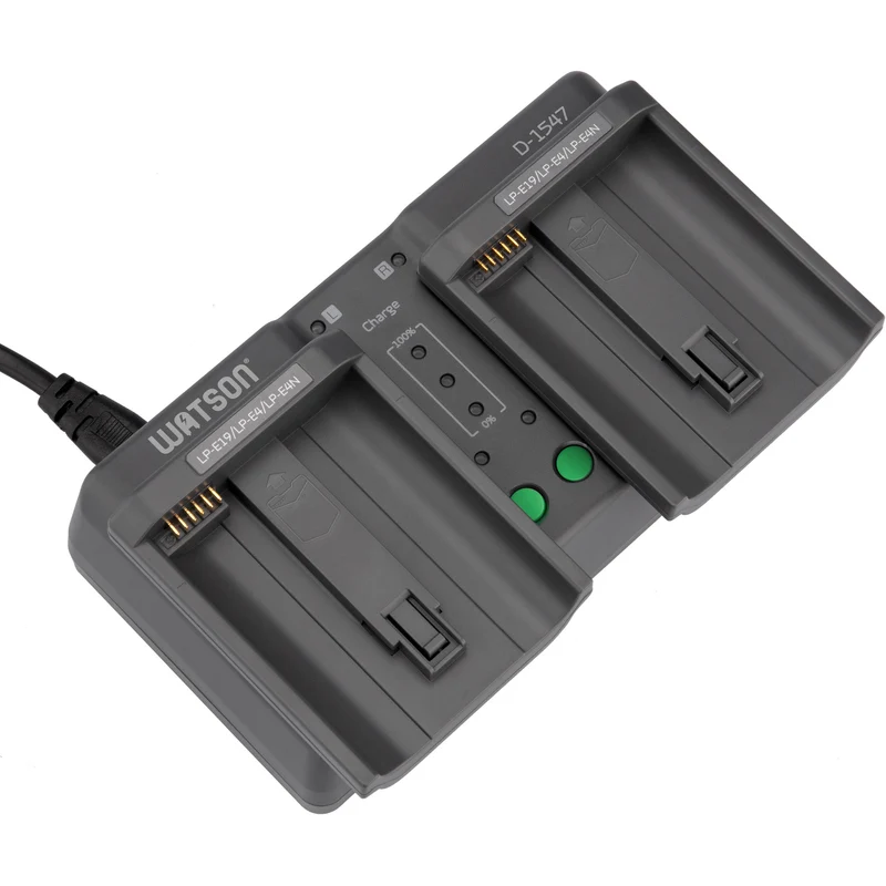Cargador Watson Duo para Canon LP-E19, LP-E4, y LP-E4N