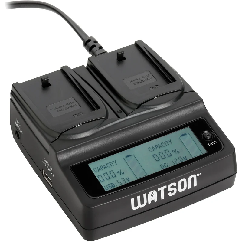 Cargador Watson Duo LCD para Sony NP-FW50 recargables