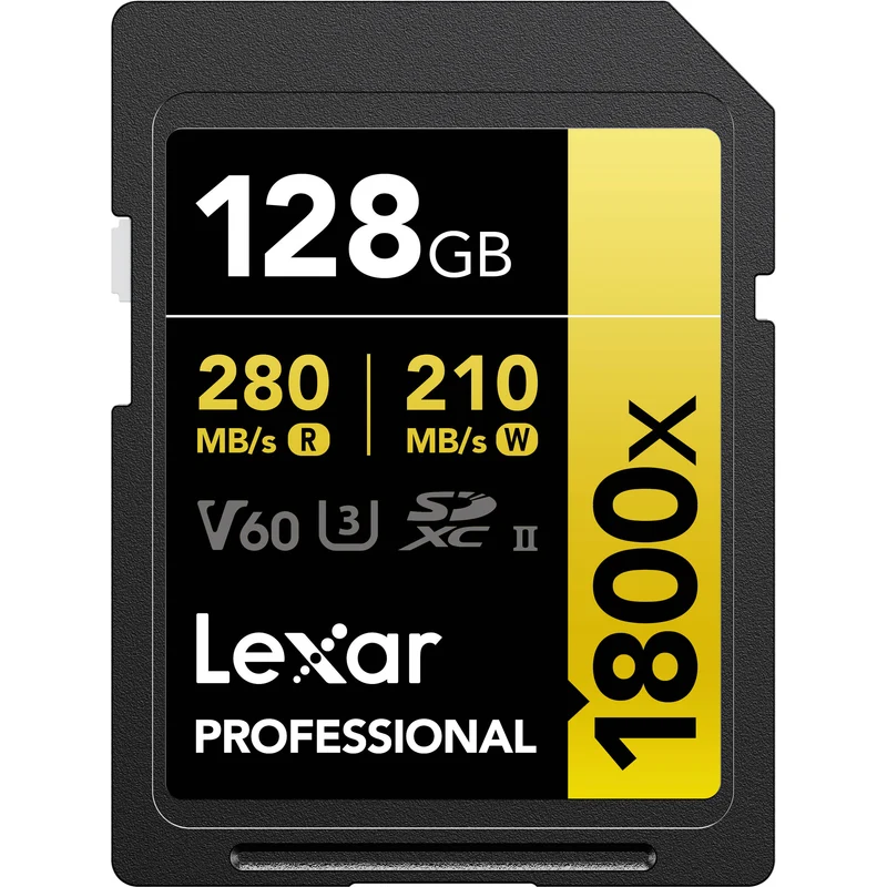 Tarjeta Lexar 128GB Professional 1800x UHS-II SDXC (GOLD Serie, 3-Pack)