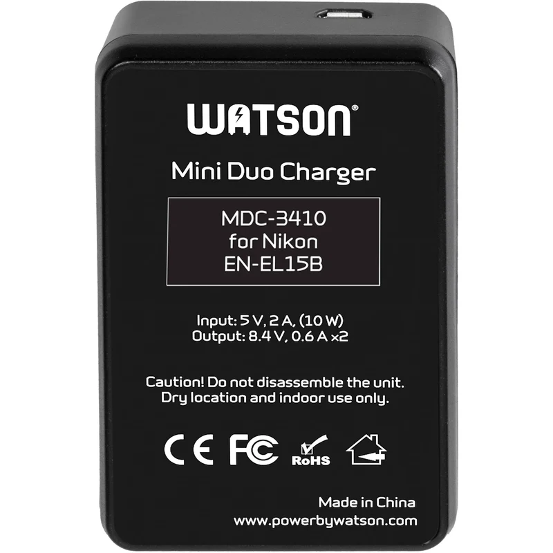 Cargador Watson Mini Duo USB-C para Nikon EN-EL15