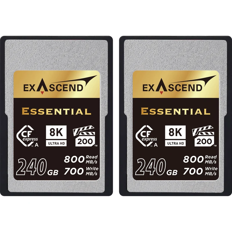 Tarjeta Exascend 240GB Essential Serie CFexpress Type A (2-Pack)