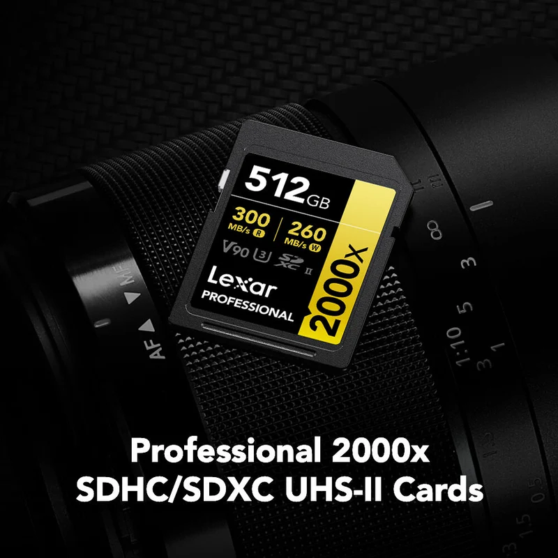 Tarjeta Lexar 512GB Professional 2000x UHS-II SDXC (2-Pack)