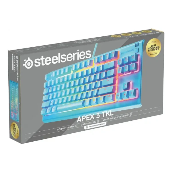 Teclado Gaming SteelSeries Apex 3 TKL RGB Azul Resistente al Agua