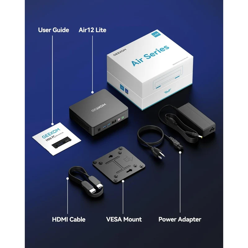 Mini PC GEEKOM Air12 8 GB RAM 256 GB SSD, con Intel N95 y Windows 11