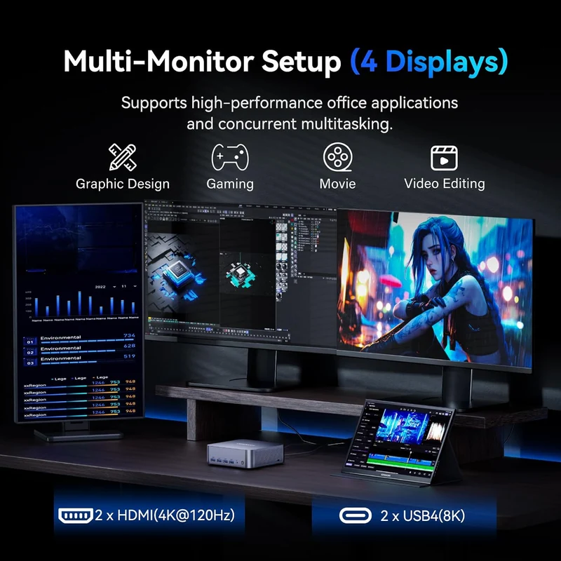 Mini PC GEEKOM GT13 Max 16 GB RAM 1 TB SSD, con U9-185H