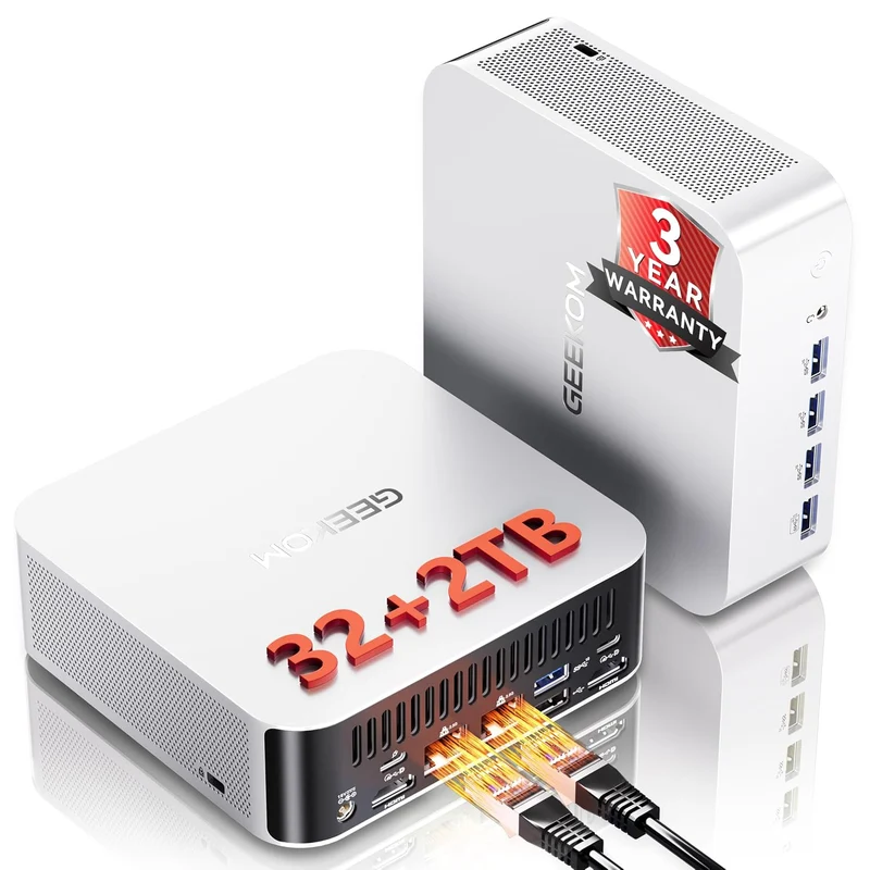 Mini PC GEEKOM A8 Max 32 GB RAM 2 TB SSD, con AMD Ryzen 9 8945HS