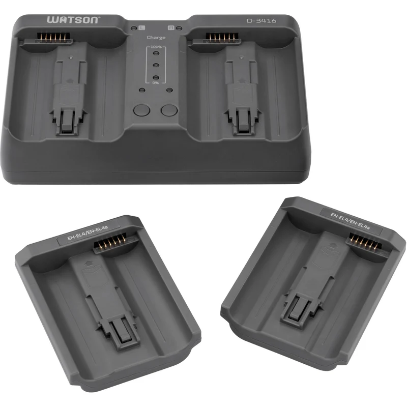 Cargador Watson Duo para EN-EL18, EN-EL18a, EN-EL18b, y EN-EL18c y EN-EL4-Series recargables