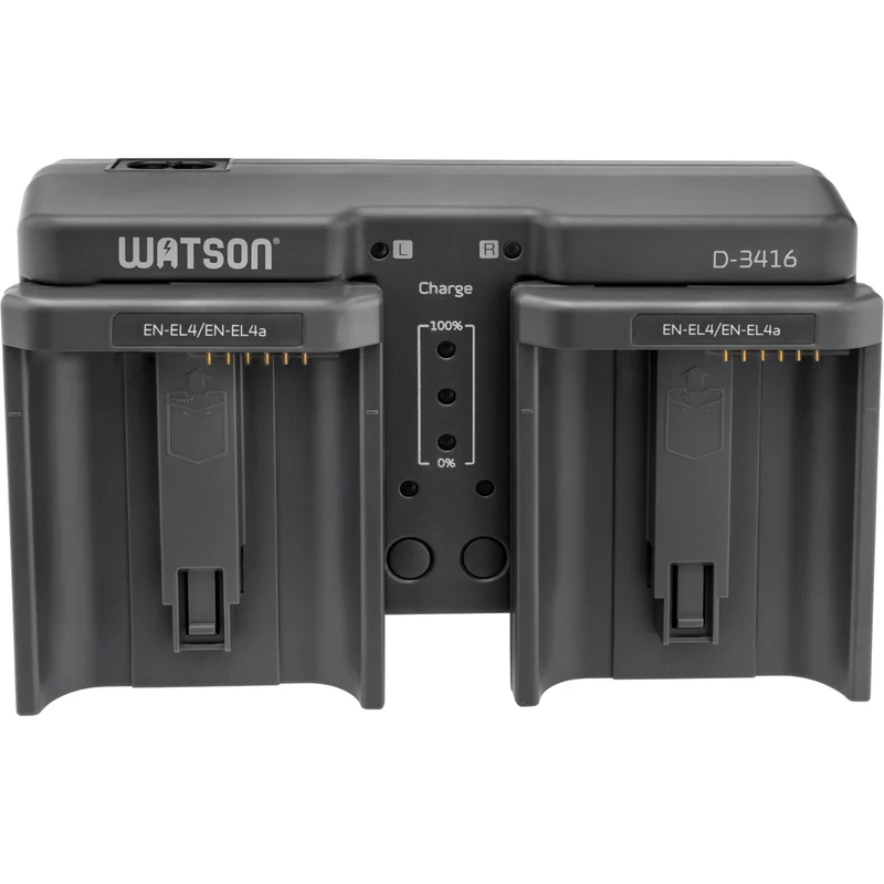 Cargador Watson Duo para EN-EL18, EN-EL18a, EN-EL18b, y EN-EL18c y EN-EL4-Series recargables