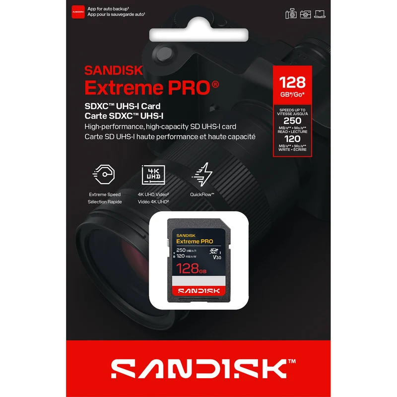 Tarjeta SanDisk 128GB Extreme PRO UHS-I SDXC (3-Pack)