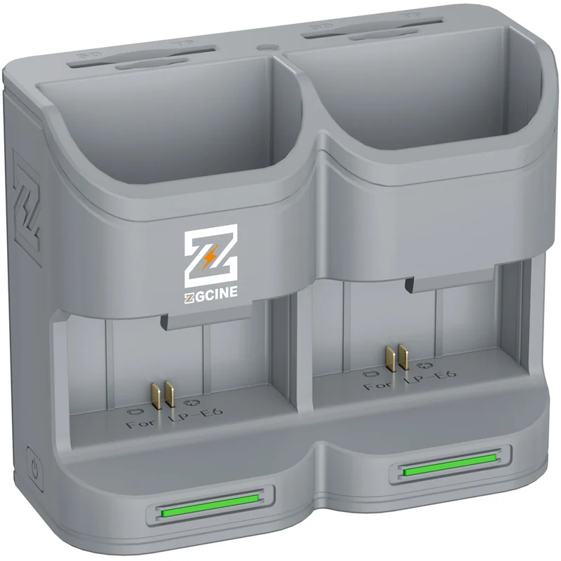 Cargador ZGCINE PC2-LPE6 Travel Charging Case para Canon LP-E6/N/NH/E6P (Gray)