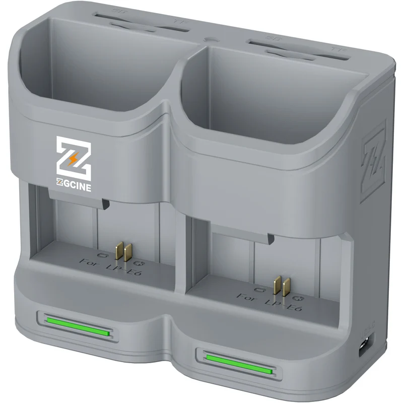 Cargador ZGCINE PC2-LPE6 Travel Charging Case para Canon LP-E6/N/NH/E6P (Gray)