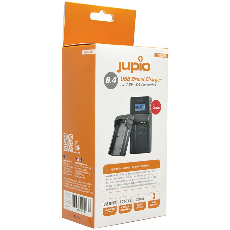 Cargador Jupio USB Kit para Select Canon (7.2 to 8.4V)