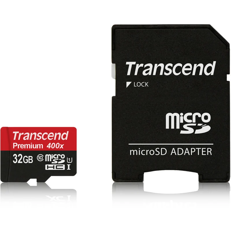 Tarjeta Transcend 32GB Premium microSDHC UHS-I con SD Adapter (2-Pack)