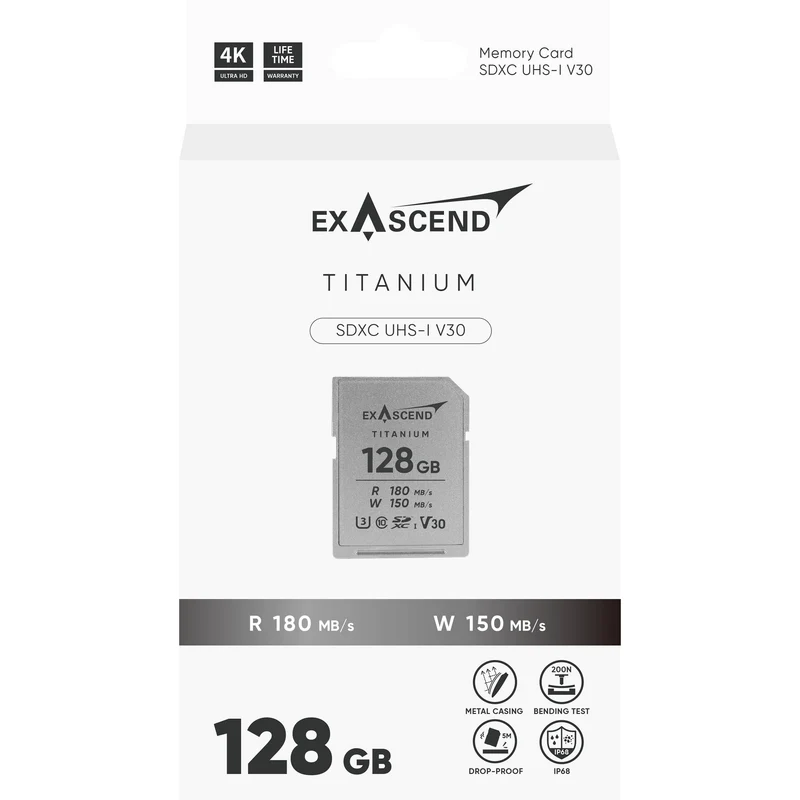 Tarjeta Exascend 128GB Titanium UHS-I SDXC