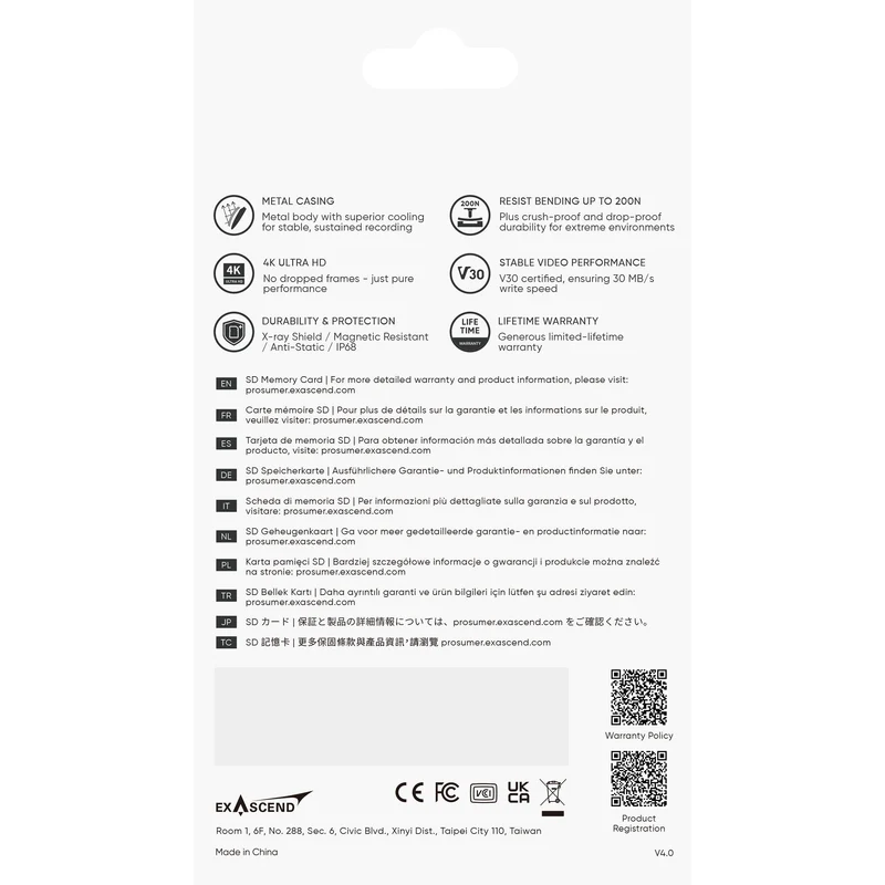 Tarjeta Exascend 128GB Titanium UHS-I SDXC