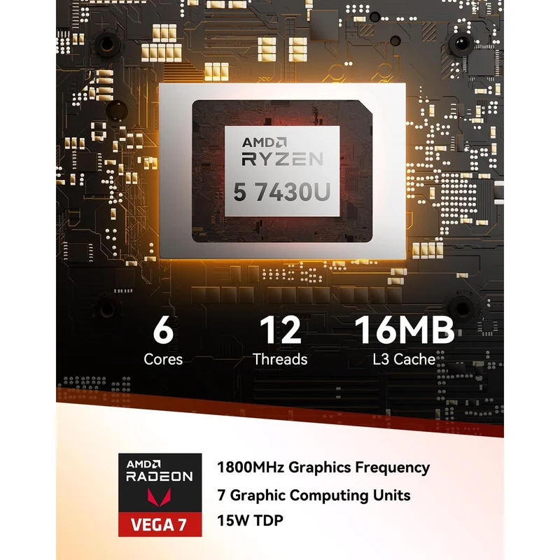Mini PC GEEKOM A5 16 GB RAM 1 TB SSD, con AMD Ryzen 5 7430U